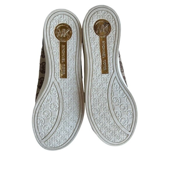 MICHAEL KORS City Sneaker Signature MK Jacquard Brown Size 6.5‎ - Picture 9 of 16